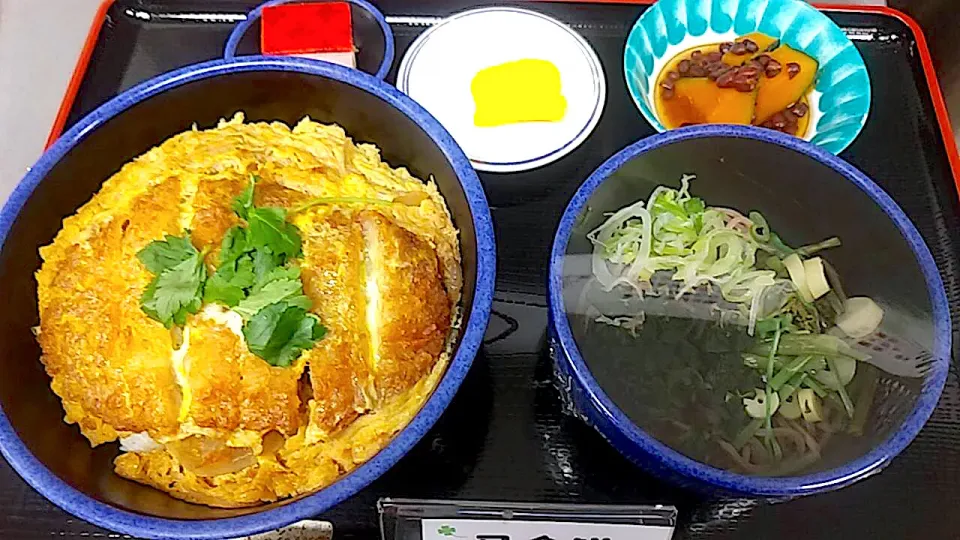 Snapdishの料理写真:とんかつ丼・山菜そばセット|nyama1さん