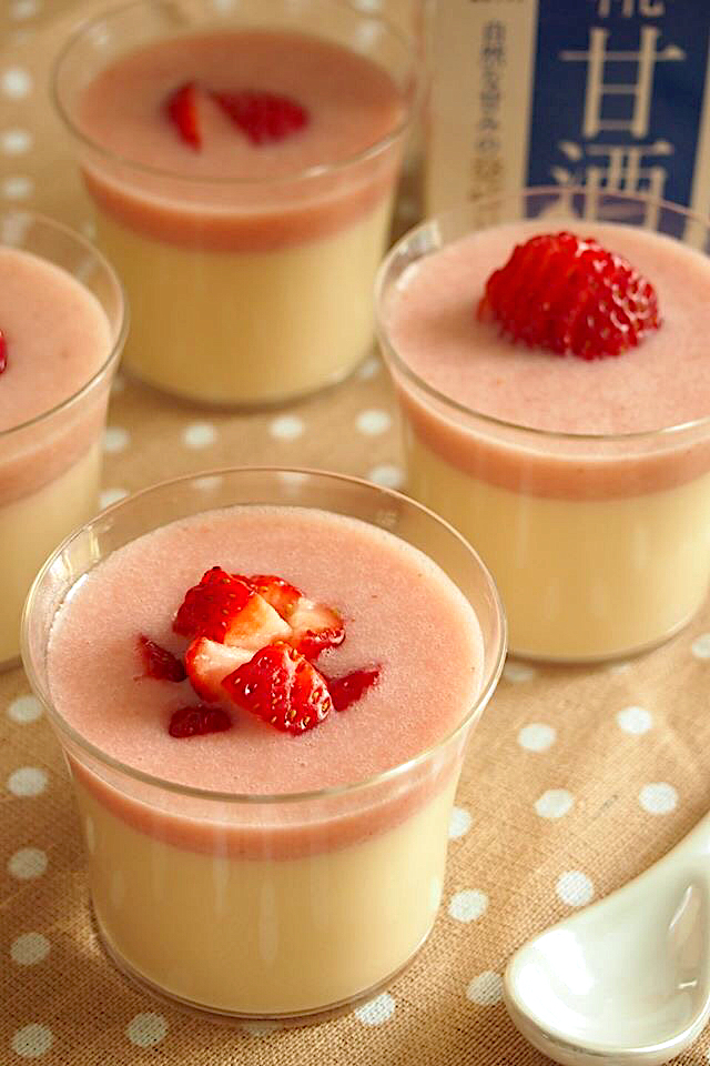 甘酒いちごソースの甘酒豆乳プリン ずぼら管理栄養士ママ Snapdish スナップディッシュ Id Qwvoga