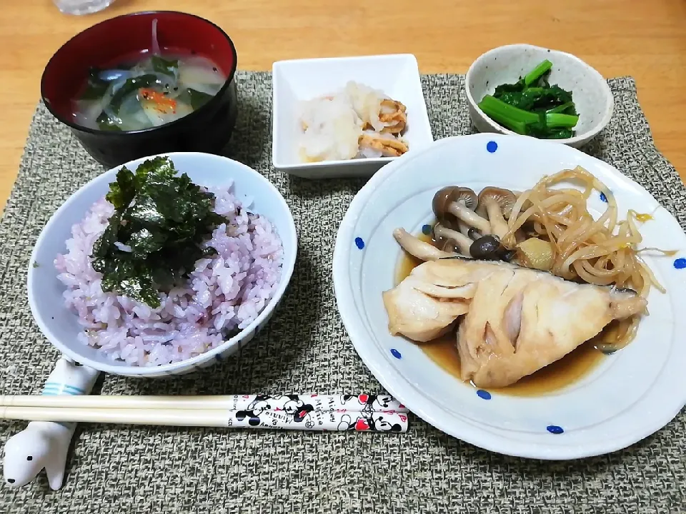 煮魚、菜の花のお浸しなど|こっちゃんさん