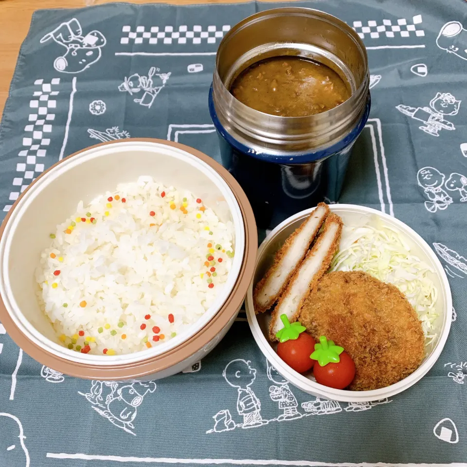 Snapdishの料理写真:ささみカツカレー弁当にしました^ ^|ヤマネコさん