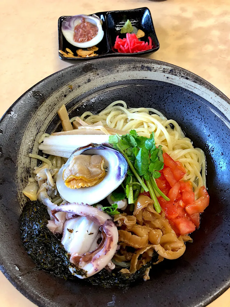 限定・汁なし海鮮ちゃんぽん ぎばさ添え@寿製麺　中華そば　よしかわ（北上尾）|Kazuya Miyukiさん