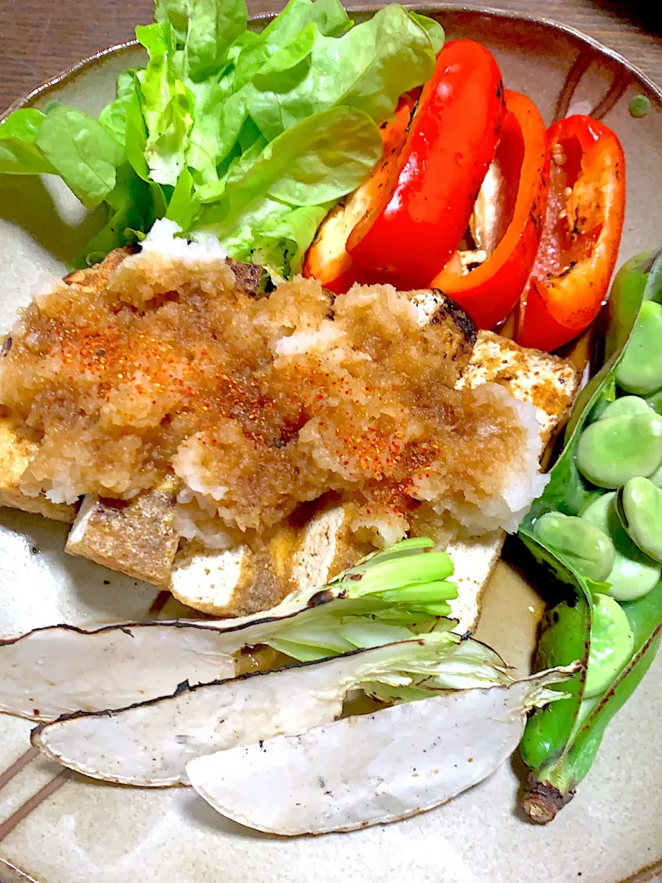 油揚げの焼き^_^パプリカ^_^カブの焼き^_^空豆の焼き^_^|きよっさんさん