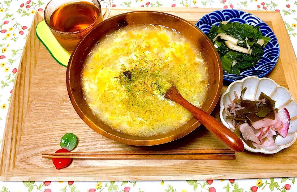 Snapdishの料理写真:朝ごはん😋卵雑炊🥚🥄|🤤nana🥢さん