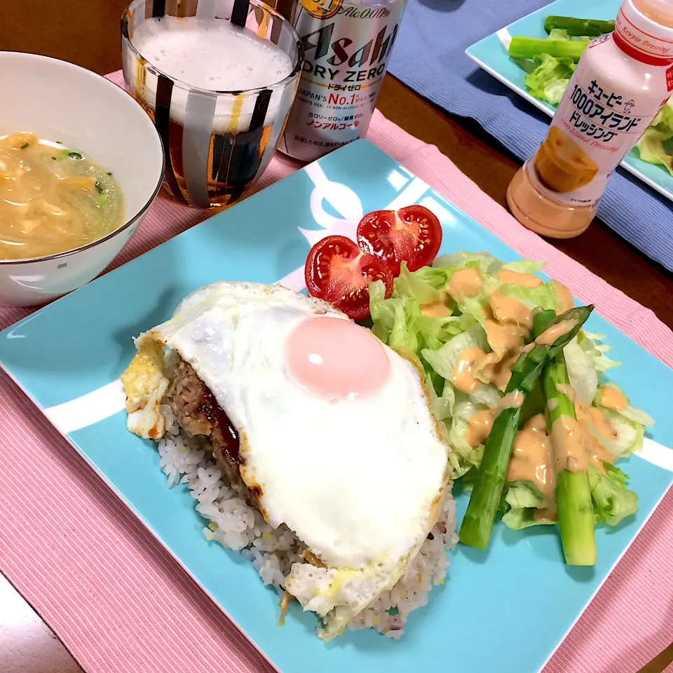 カサ増しハンバーグのロコモコ🍳|waiwaiさん