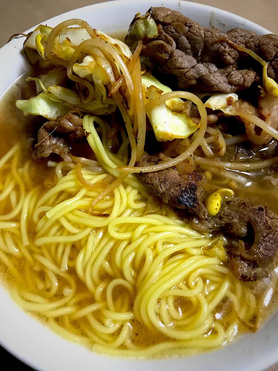 牛肉大蒜モヤシ甜麺醤炒め味噌ラーメン　花山椒風味|カピバラおやじさん