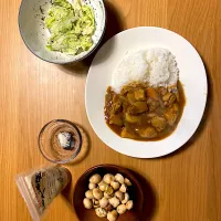 Snapdishの料理写真:カレー 銀杏 ゆかりキャベツ|mrkmrk_さん