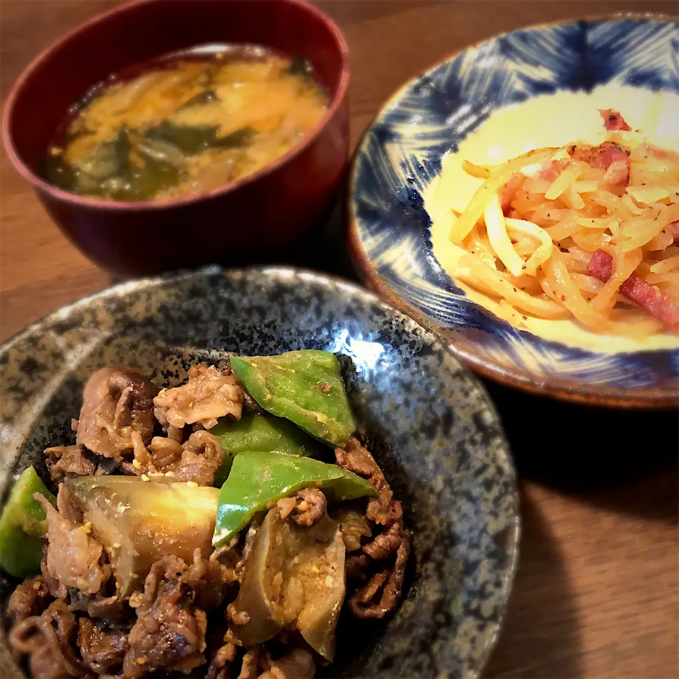 牛肉と茄子の味噌炒め|モスグリーンさん
