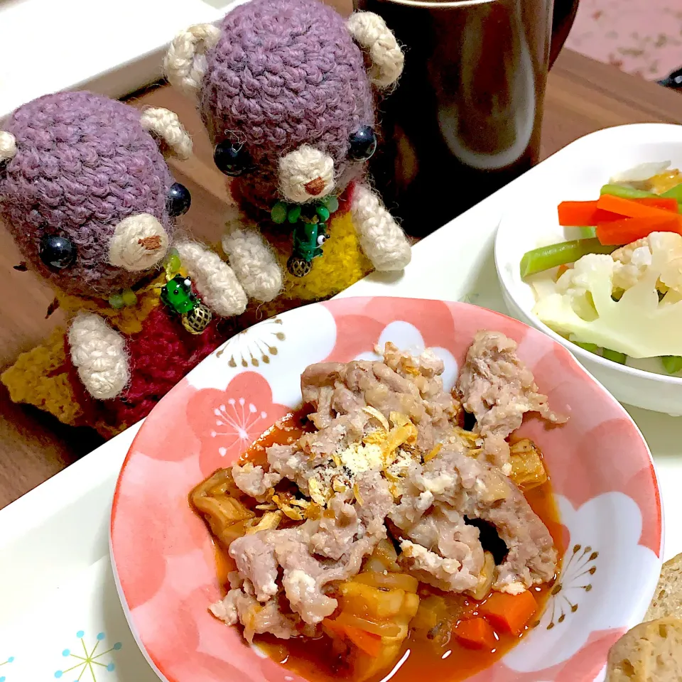 Snapdishの料理写真:とんこま美味い（╹◡╹）|chagashiさん