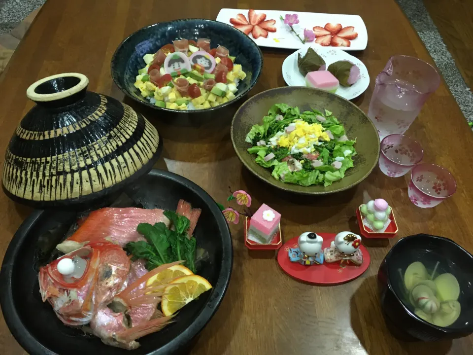 Snapdishの料理写真:お雛様🎎　パーティ|sakuramochiさん