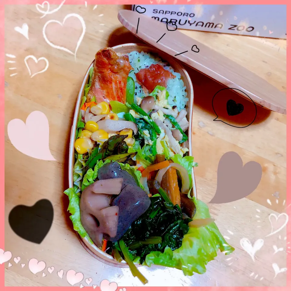 Snapdishの料理写真:３／２ ｍｏｎ 鮭弁当🍴|rinaronarさん