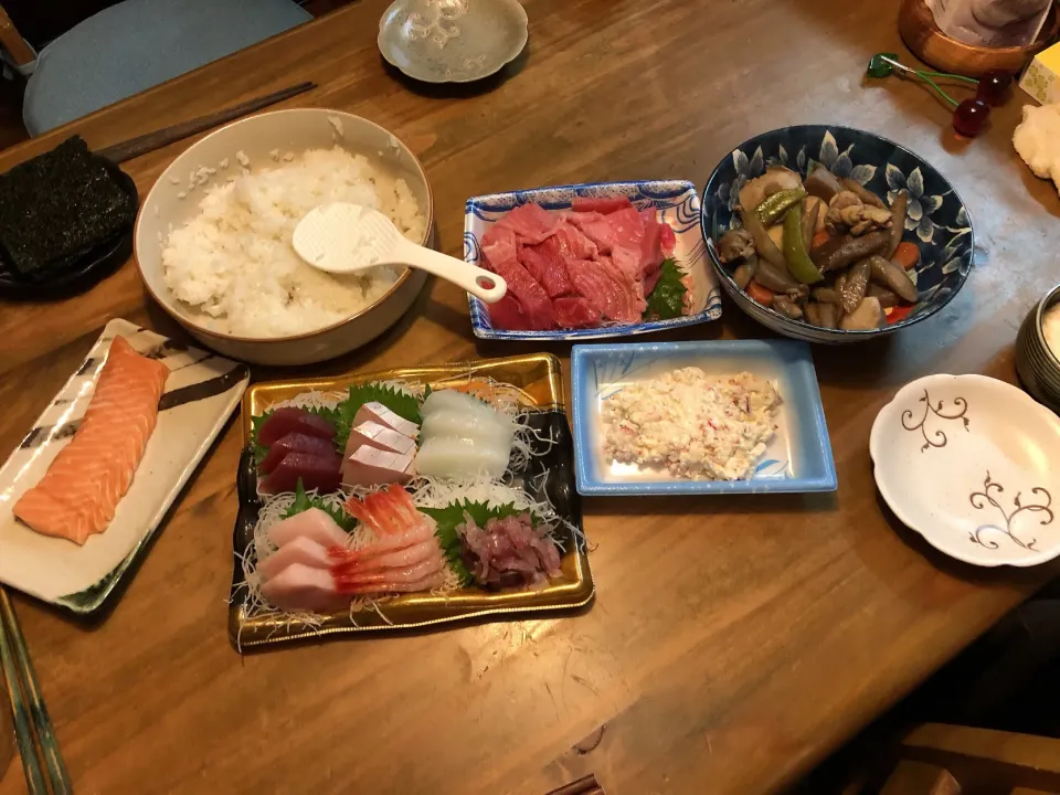 手巻き寿司・根菜の煮物|mayuyuさん