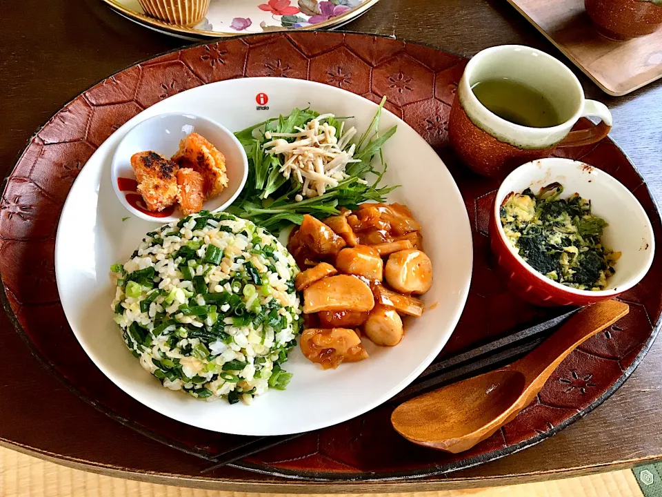 ベジ料理♡エリンギと蓮根のエビチリ風のご飯|みよさん