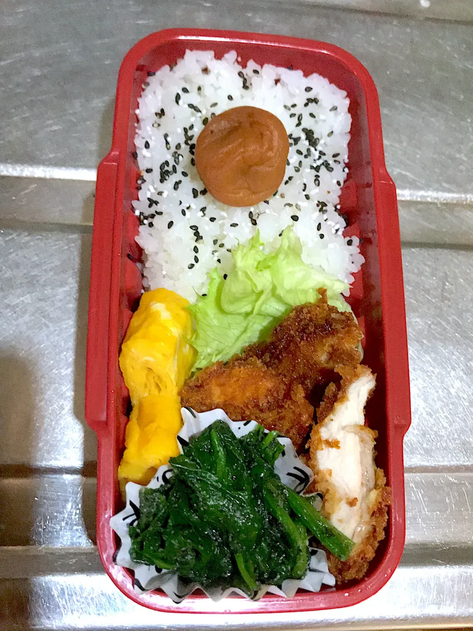 大人一人分のチキンカツお弁当♪|こーやさん