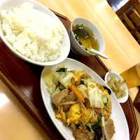 Snapdishの料理写真:豚肉と卵の炒め定食|正暁さん