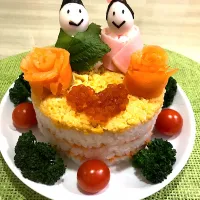 Snapdishの料理写真:我が家のひな祭り🎎 寿司ケーキ|のりこさん