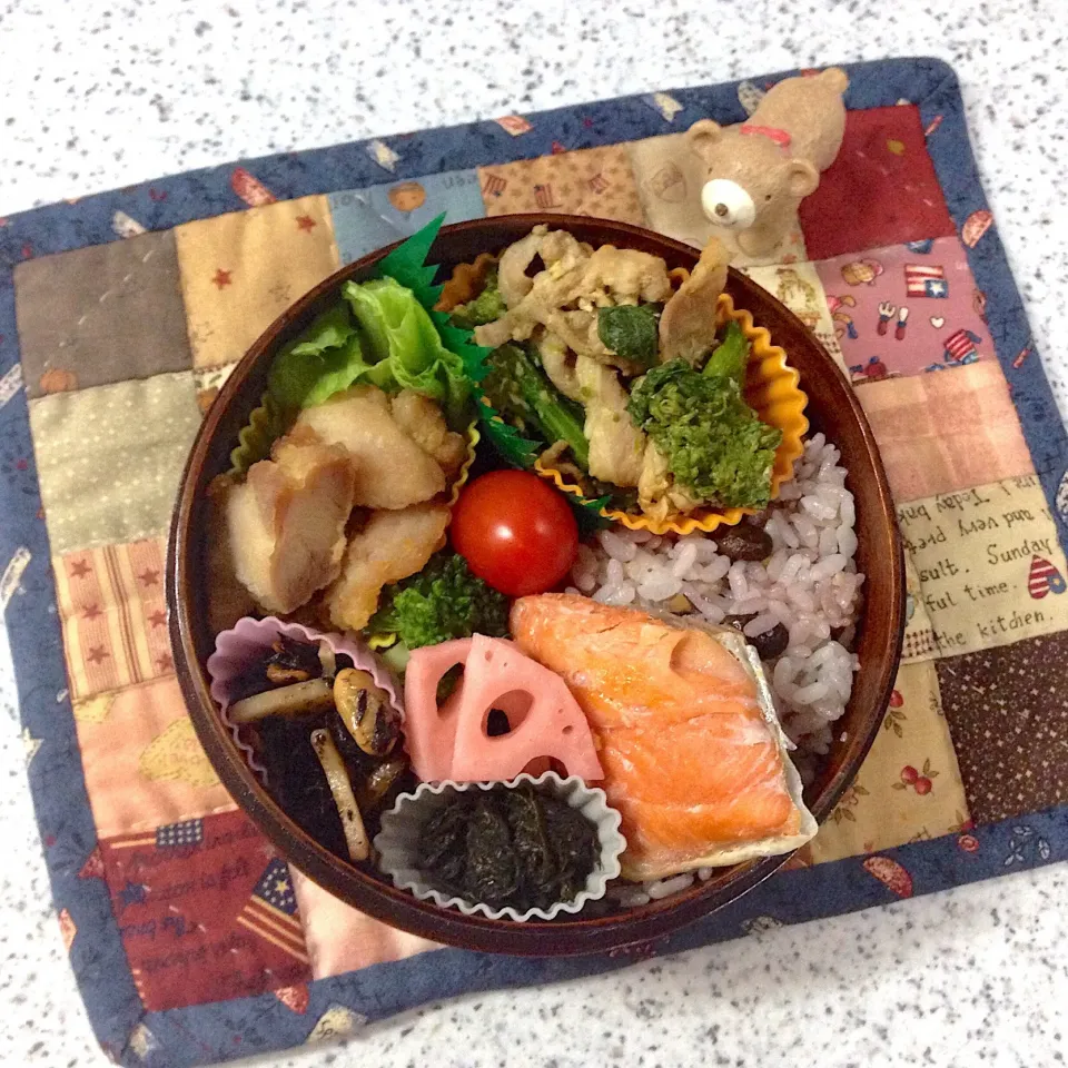 今日のお弁当😊 #わっぱ弁当  #丸弁当  #夫弁当  #地味弁当|naonaomimichanさん