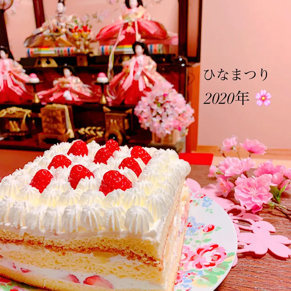 いちごのスクエアケーキ🍓2020年ひな祭り🎎|rinrinさん