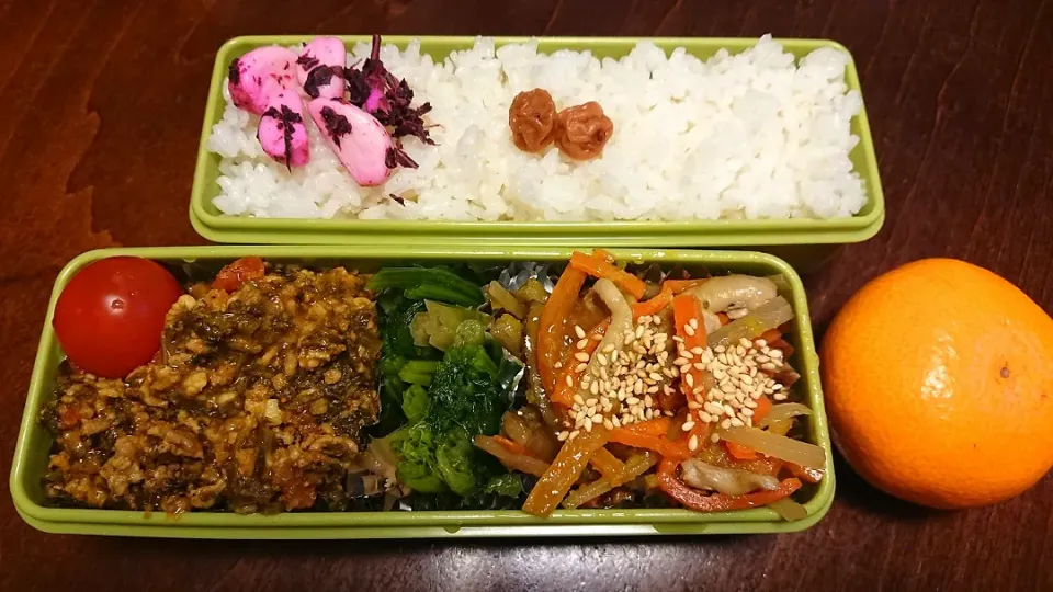 Snapdishの料理写真:パセリカレー弁当|りょーさん