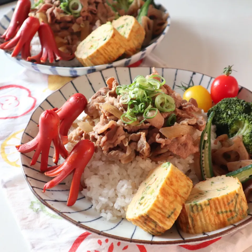 中学生男子置きランチ4日目🍱豚丼とタコさんウィンナー🐙|なかじー。さん