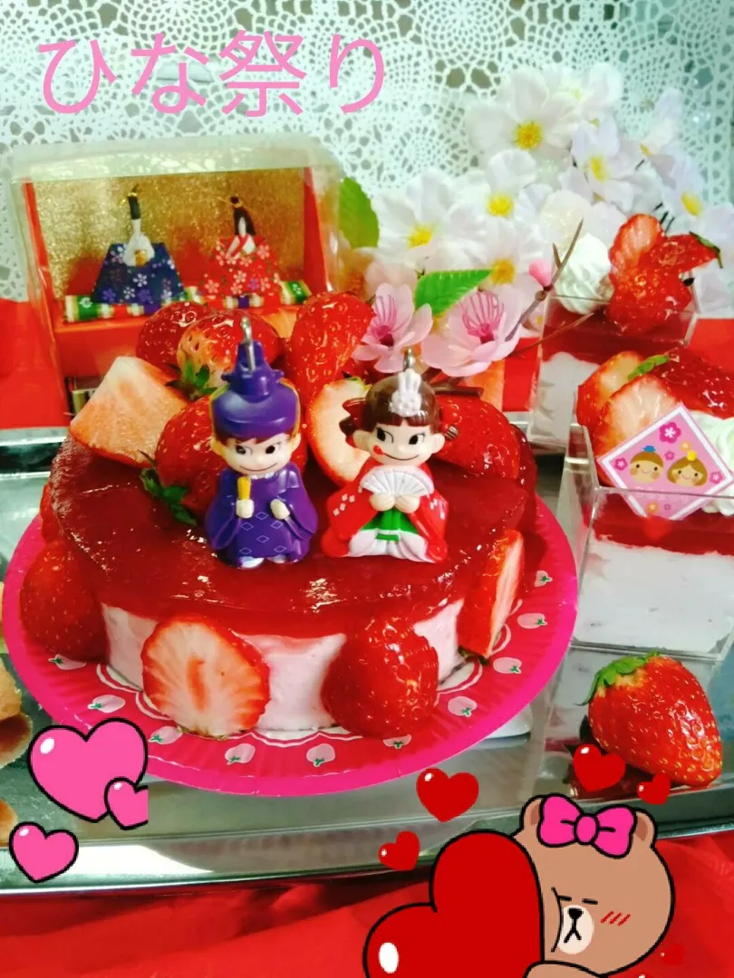 ひな祭り🎎ケーキ🍰フルーチェでムース|ERimanaさん