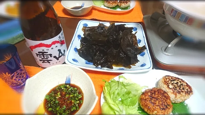 鶏つくね🐔
 ワカメ  しゃぶしゃぶ|びせんさん