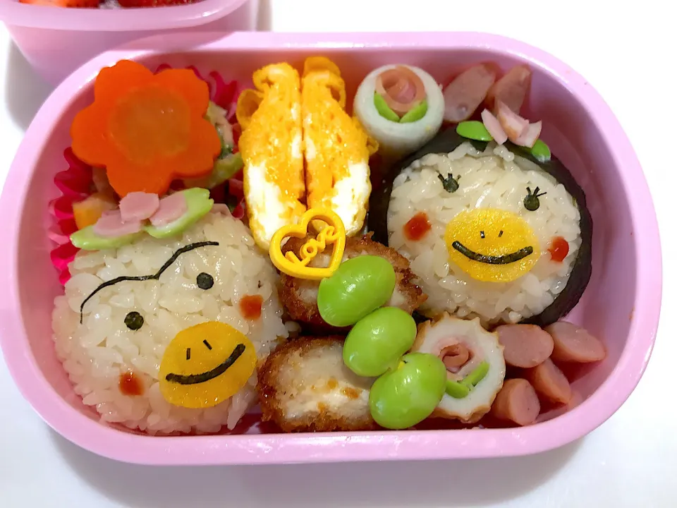 Snapdishの料理写真:はなかっぱ&ももかっぱちゃん弁当|湯山亜理紗さん