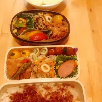 Snapdishの料理写真:弁当　小学生とママの分|Yoshimiさん