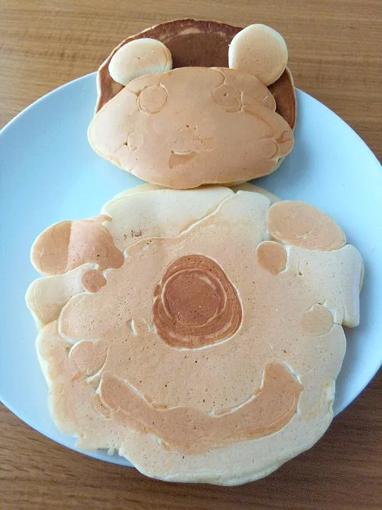 ✽娘ちゃん作の動物パンケーキ🥞✽|＊抹茶＊さん