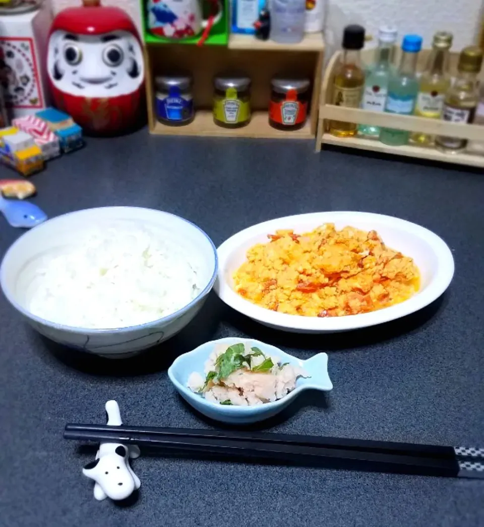 トマトと卵の中華炒め
明太ポテサラ😋|masaki .fさん