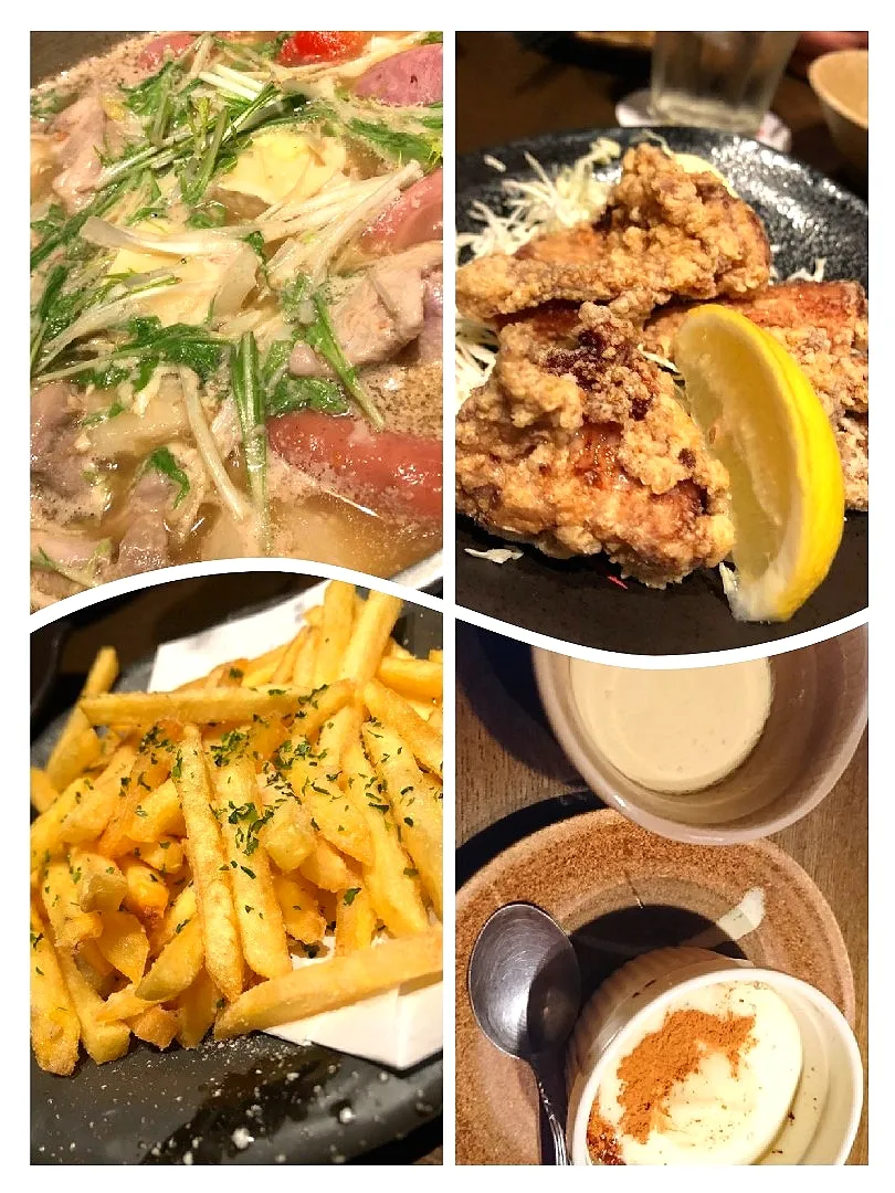 ★女子会 その③★
☆鶏のから揚げ
☆バター醤油ポテト
☆ほうじ茶鶏チーズ鍋と〆の雑炊
☆紅茶プリン
☆フレンチココット～バニラアイスのせ～|☆Chieco☆さん