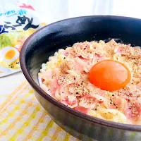 Snapdishの料理写真:塩カルボ麺、作ってみた|ちよさん