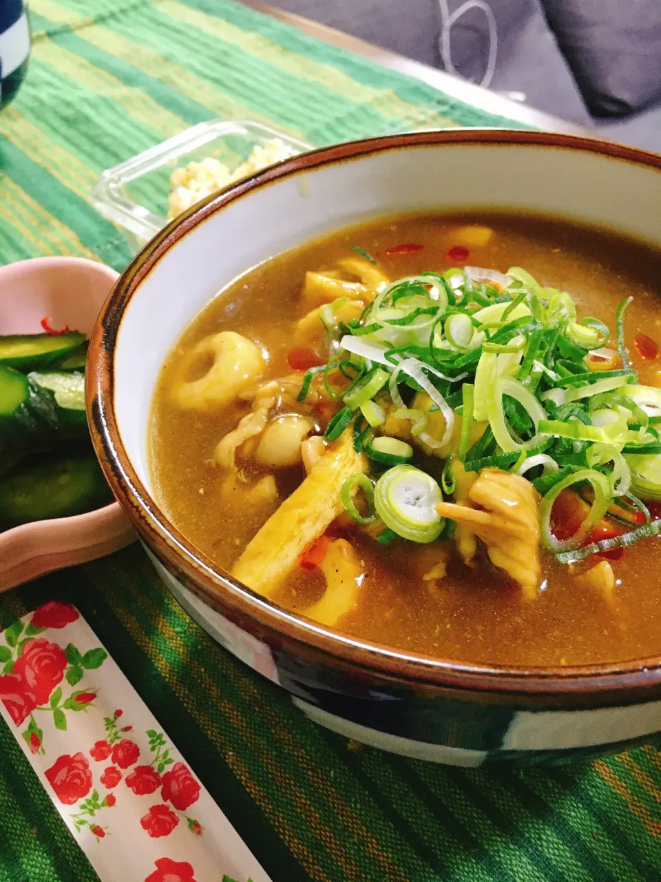 Snapdishの料理写真:花椒とラー油で坦々カレーうどん|マイキーさん