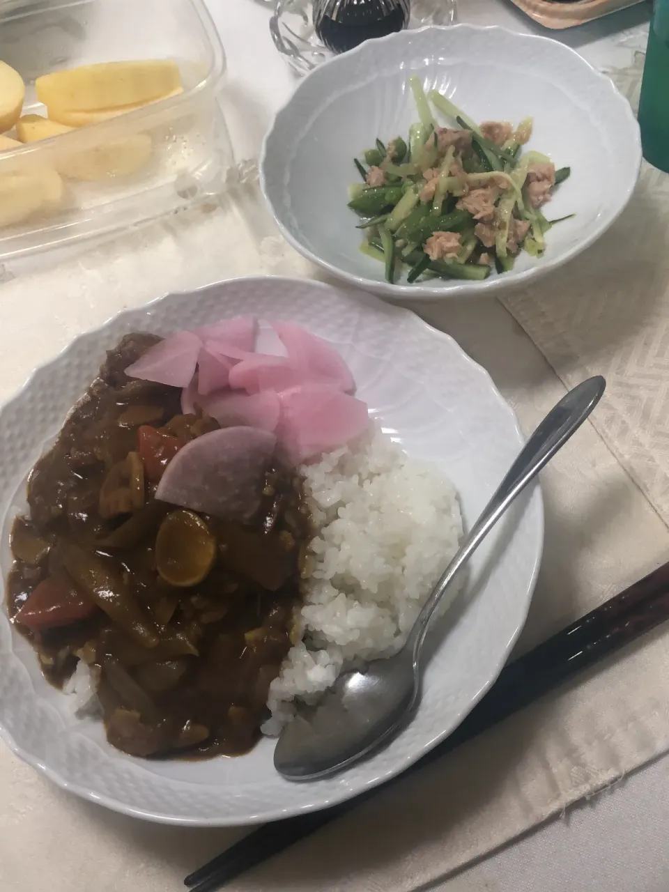 チキンカレー夕食💓💞|もこさん