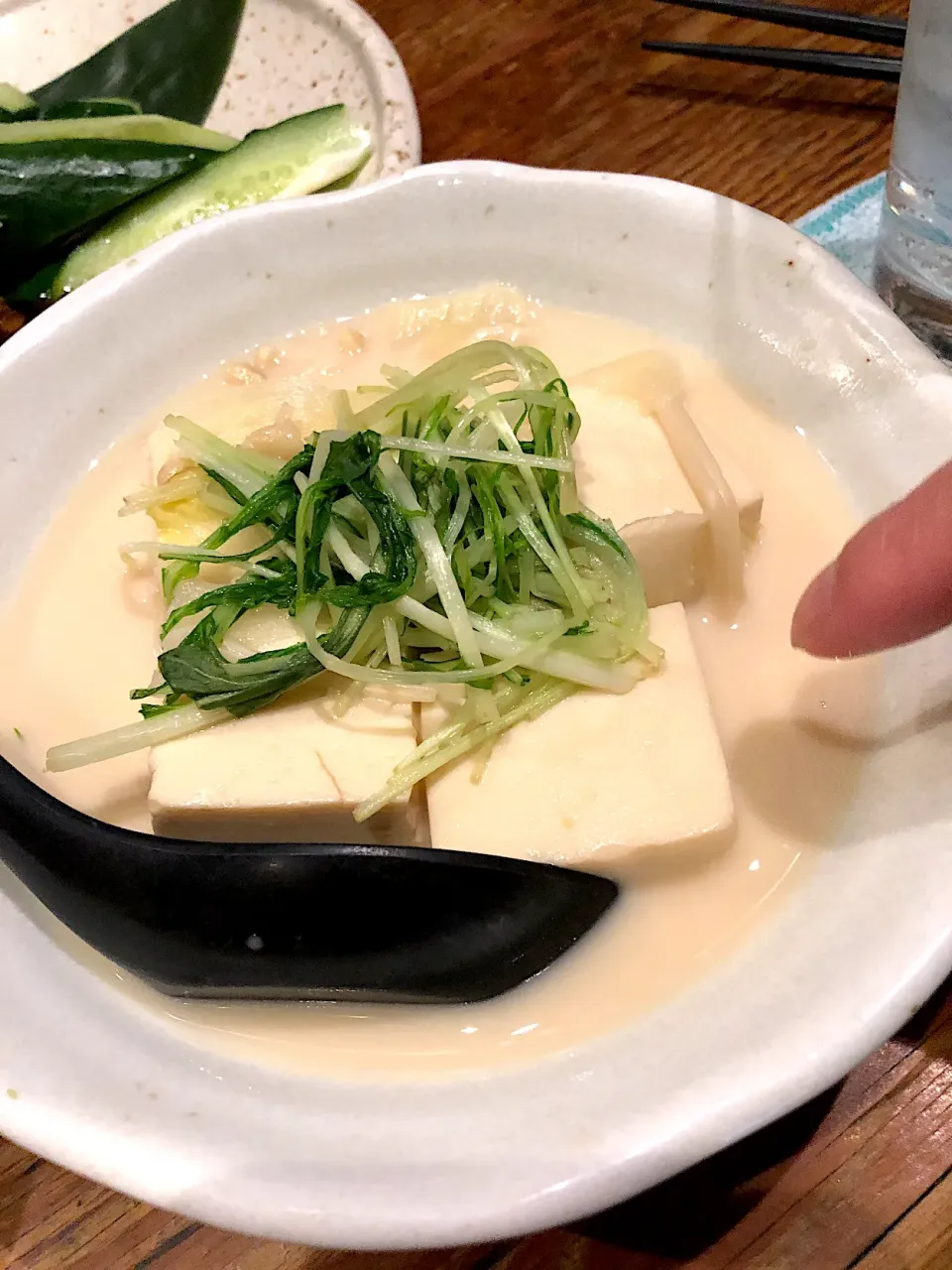 豆乳で湯豆腐😋|すかラインさん