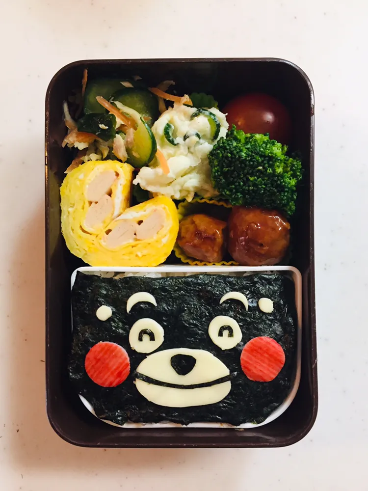 あさちゃん☆さんの料理 本日のOL弁＋短大生弁🍱😋
今日は、くまモン(●′(エ)′●)❤|pimoriさん