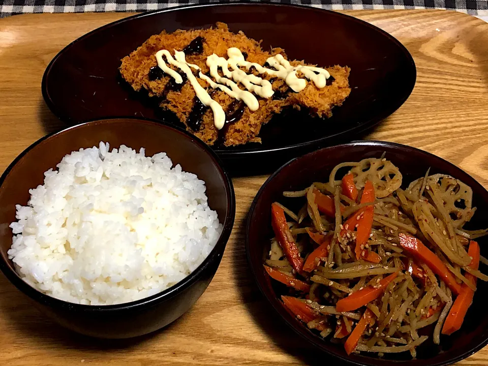 ☆チキンカツ ☆金平ごぼう|まぁたんさん