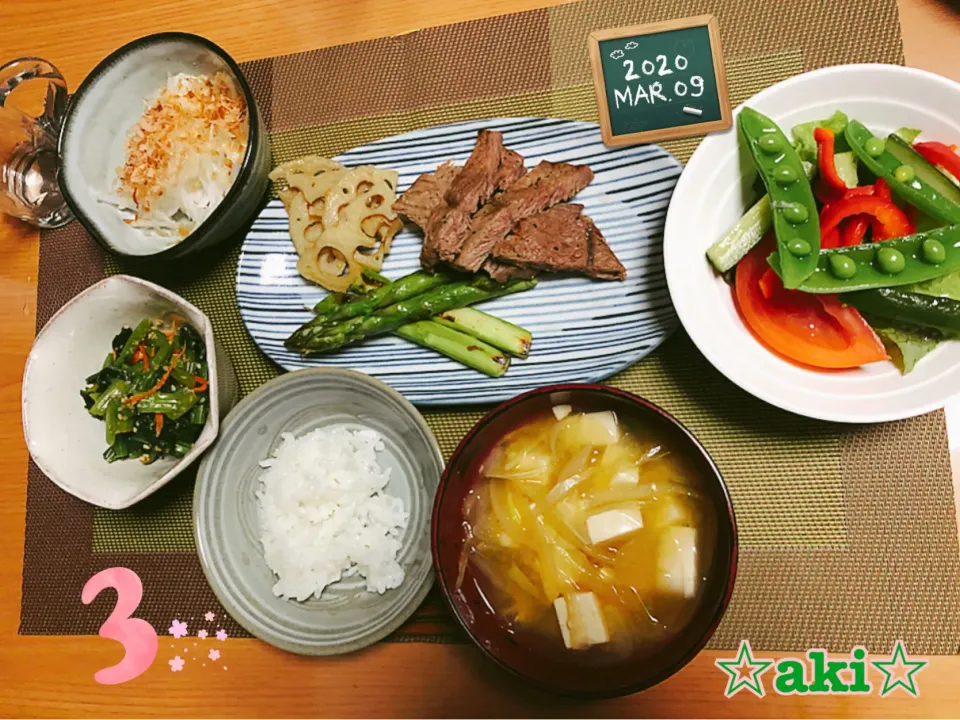 夜ゴハン🍴✨‼︎  〜2020.03.09🍀〜|☆aki☆さん