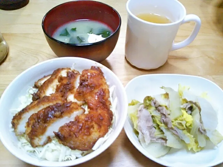 夕飯：ソースカツ丼|ももさん