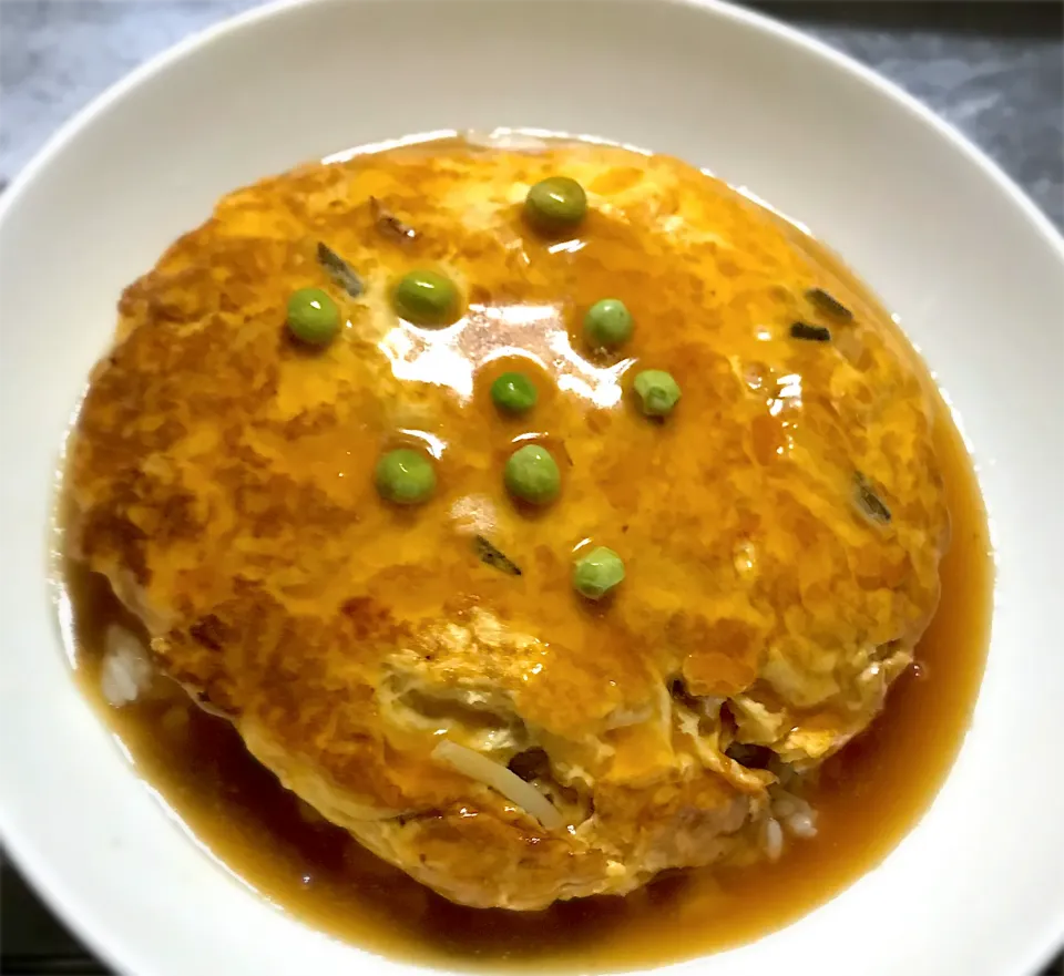 今夜はかに缶で炊いたご飯で、かにたっぷり天津飯を頂きます😋🎵🎉👍|ギムレットさん