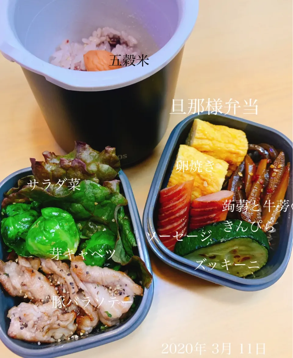 Snapdishの料理写真:旦那様弁当　2020/3/11|はなさん