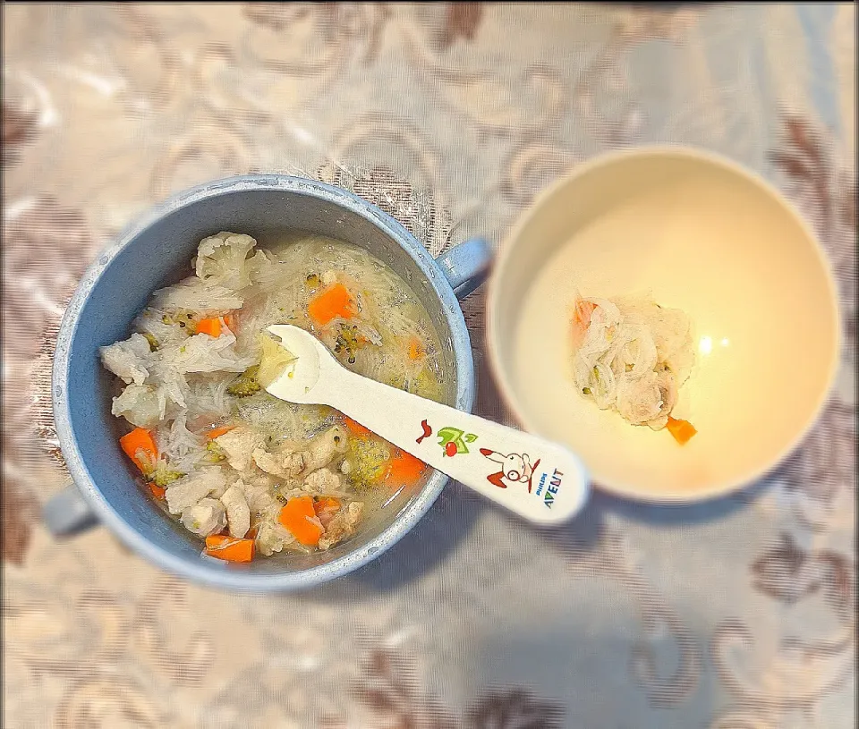 Vermicelli Soup in Ikan Bilis Soup for babies|cyさん