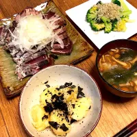 Snapdishの料理写真:カツオのたたき定食　アレルギー対策|ピーコさん