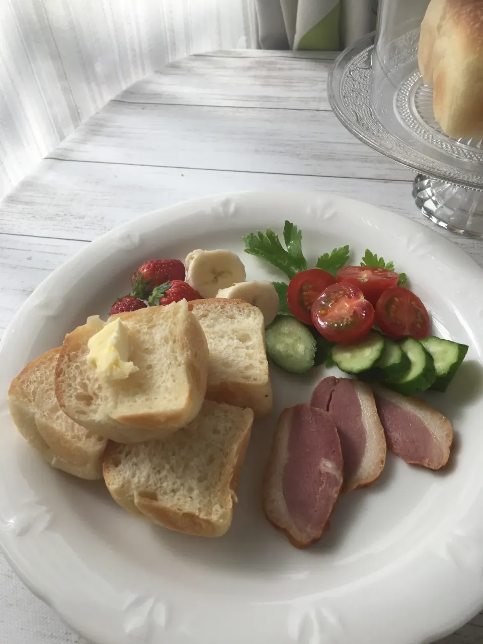 Snapdishの料理写真:手作りミニ食パンの朝ごはん|はるさん