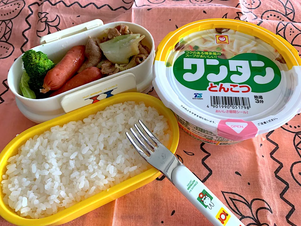 豚肉とキャベツの味噌炒め、ウィンナー、ブロッコリーのお弁当|Tadahiko Watanabeさん