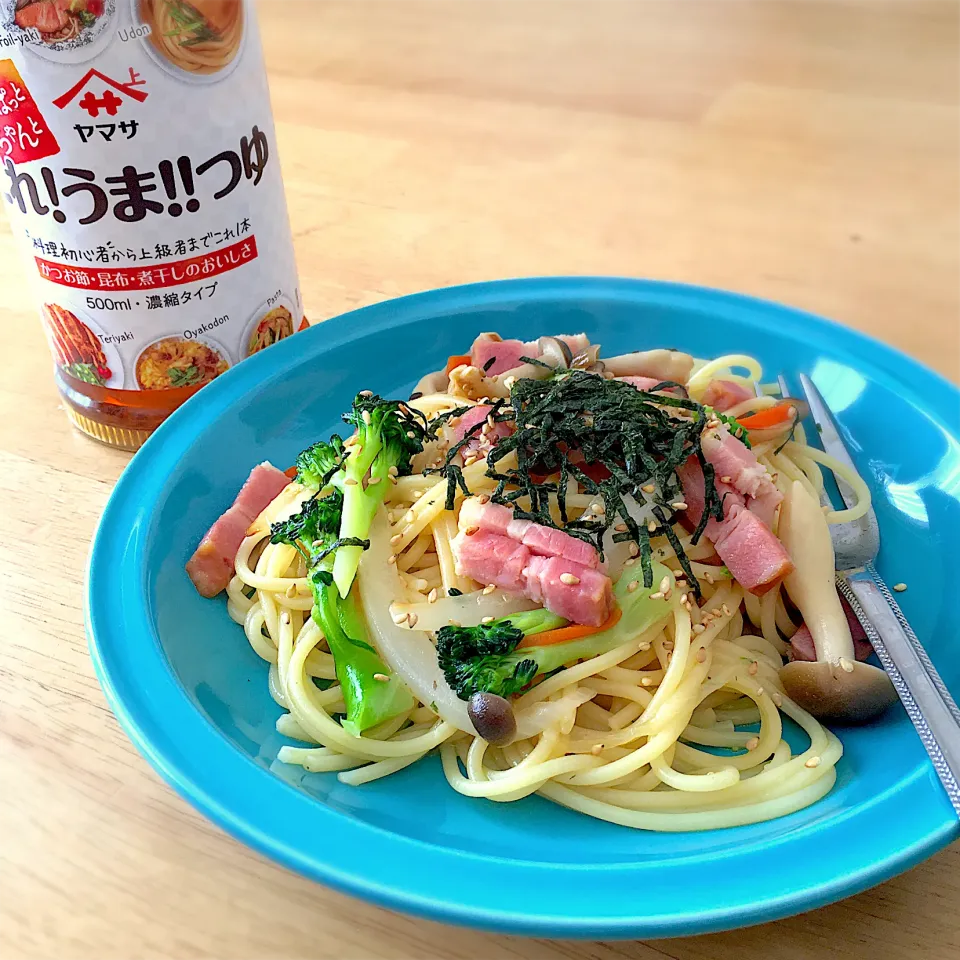 Snapdishの料理写真:【これ！うま!!つゆ】を使って和風パスタ︎︎☺︎|kie3さん