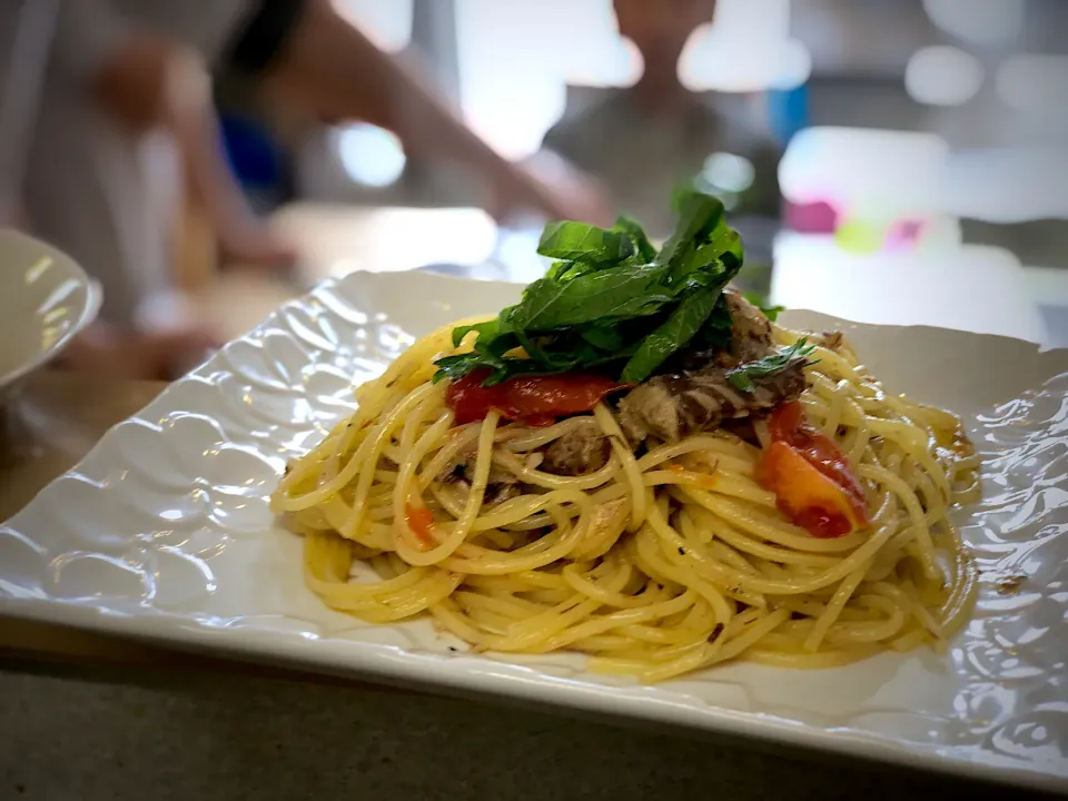 サバとトマトの和風パスタ|tesasakiさん