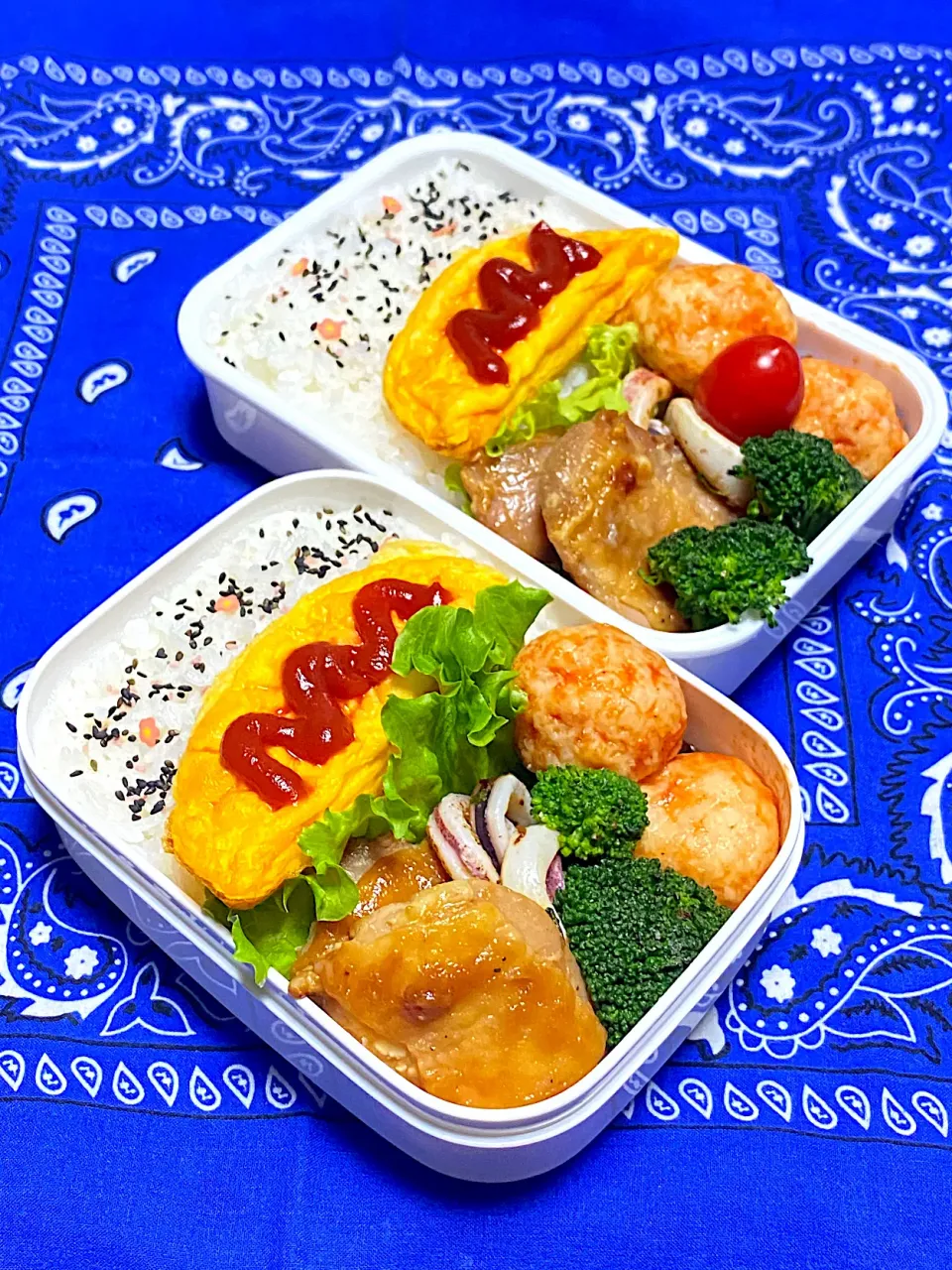 息子のお弁当(強制～海老はんぺんボール😁)|かあたんさん