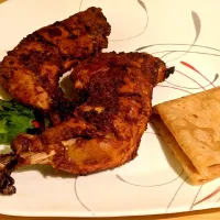 Snapdishの料理写真:Grilled tandoori chicken and chapati|Sreeさん