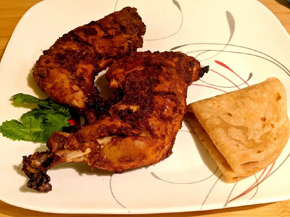 Grilled tandoori chicken and chapati|Sreeさん