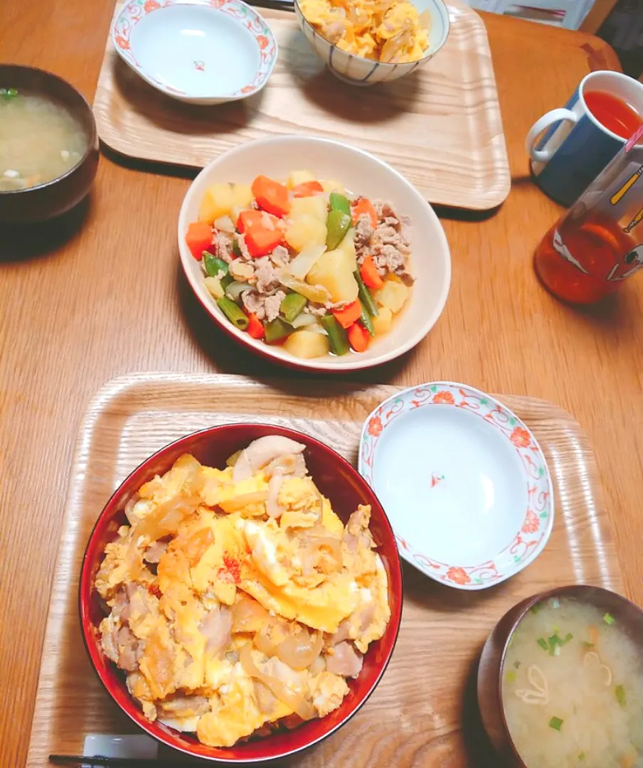 親子丼と肉じゃが|すずらんさん